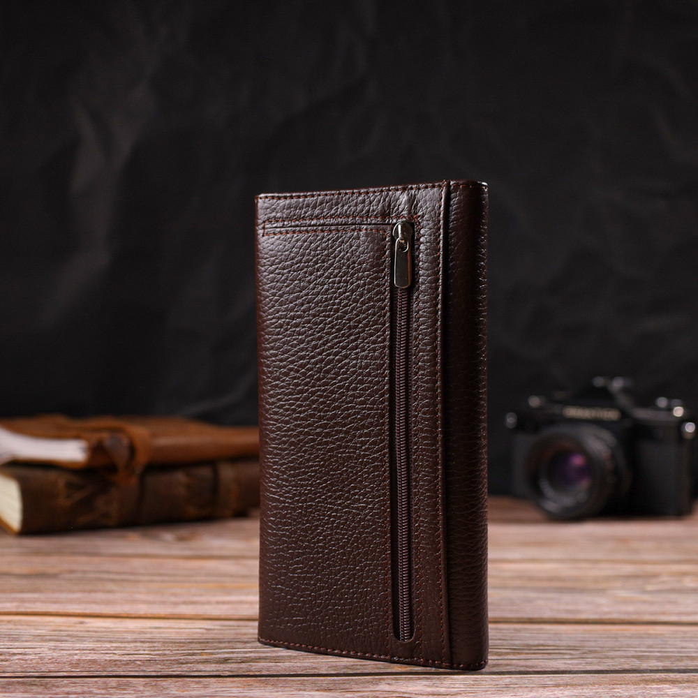 Зручне жіноче портмоне з натуральної шкіри флотар CANPELLINI 21696 Коричневе Київ - фото 9