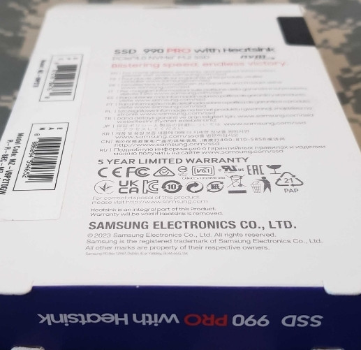 ОРИГИНАЛ!!! SSD Samsung 990 Pro with HEATSINK 2TB M.2 NVMe MZ-V9P2T0BW. Киев - изображение 5