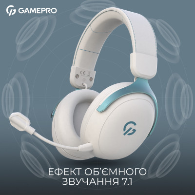 Навушники GamePro Asgard Freya Pro Wireless White/Blue (HSW201WB) Вінниця - фото 11