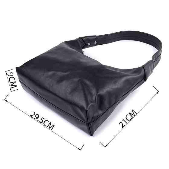 Практична жіноча сумка на плече з гладкої натуральної шкіри Shvigel 22828 Чорна Київ