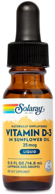 Витамин D3 Solaray Vitamin D-3 25mcg 14.8 ml Киев - изображение 1
