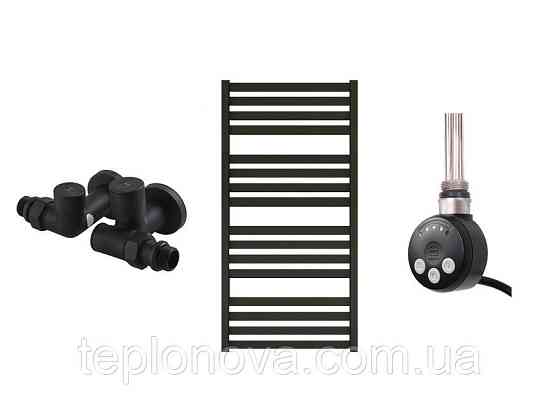 Комбинированный Полотенцесушитель Плоский Черный 960х500 Terma Marta Черновцы