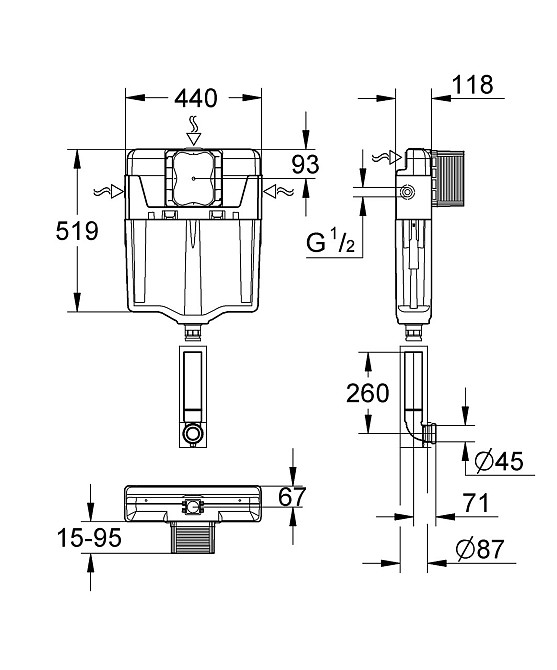 Змивний бачок GD 2 Grohe GD2   ( 38661000 ) 26648 Харків - фото 2