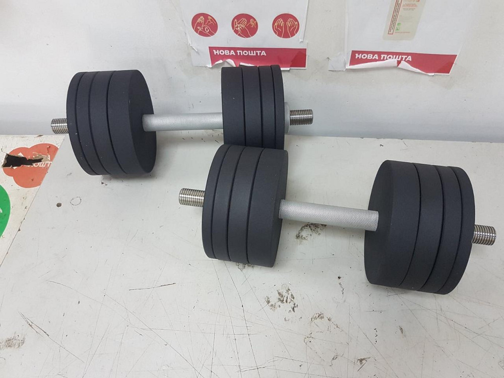 Гантелі набірні 2 по 50 кг Гантелі, гирі, штанги та диски металеві з порошковим фарбуванням Київ - фото 7