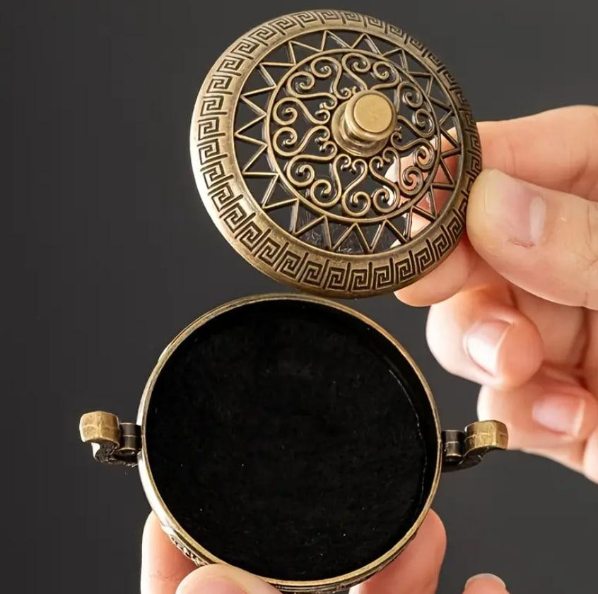 Непальская латунная ароматическая горелка, изящный держатель для благовоний. Мини-курильница 7.7см. Киев - изображение 3