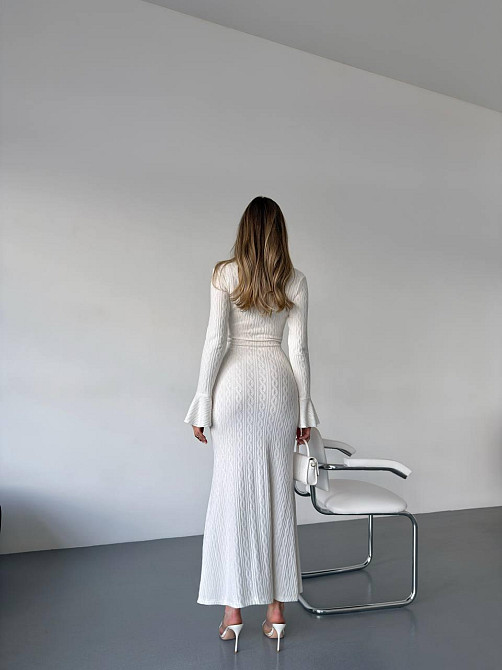 Женское элегантное, притягательное макси платье турецкое ангоро Молочный, 42/44 Одесса - изображение 9