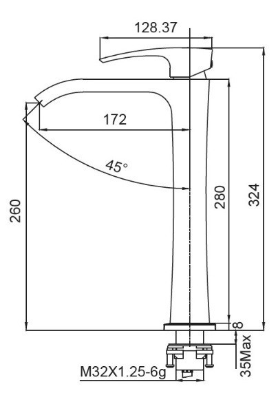 Высокий смеситель для умывальника Koer KB-13007-07 графитовый (KR5154) Харьков - изображение 2