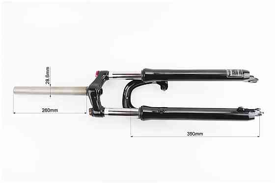 Вилка 29 "амортизаційна, без різьби 1-1/8" (28,6мм), шток 260мм, з ходом 75мм, V/Disk-brake, M Lockout, чорна LJ-641(сталева корона) Київ