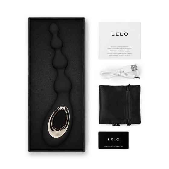 Анальне намисто з вібрацією LELO Soraya Beads Black, різний діаметр намистин, 8 режимів Sex Aura Київ
