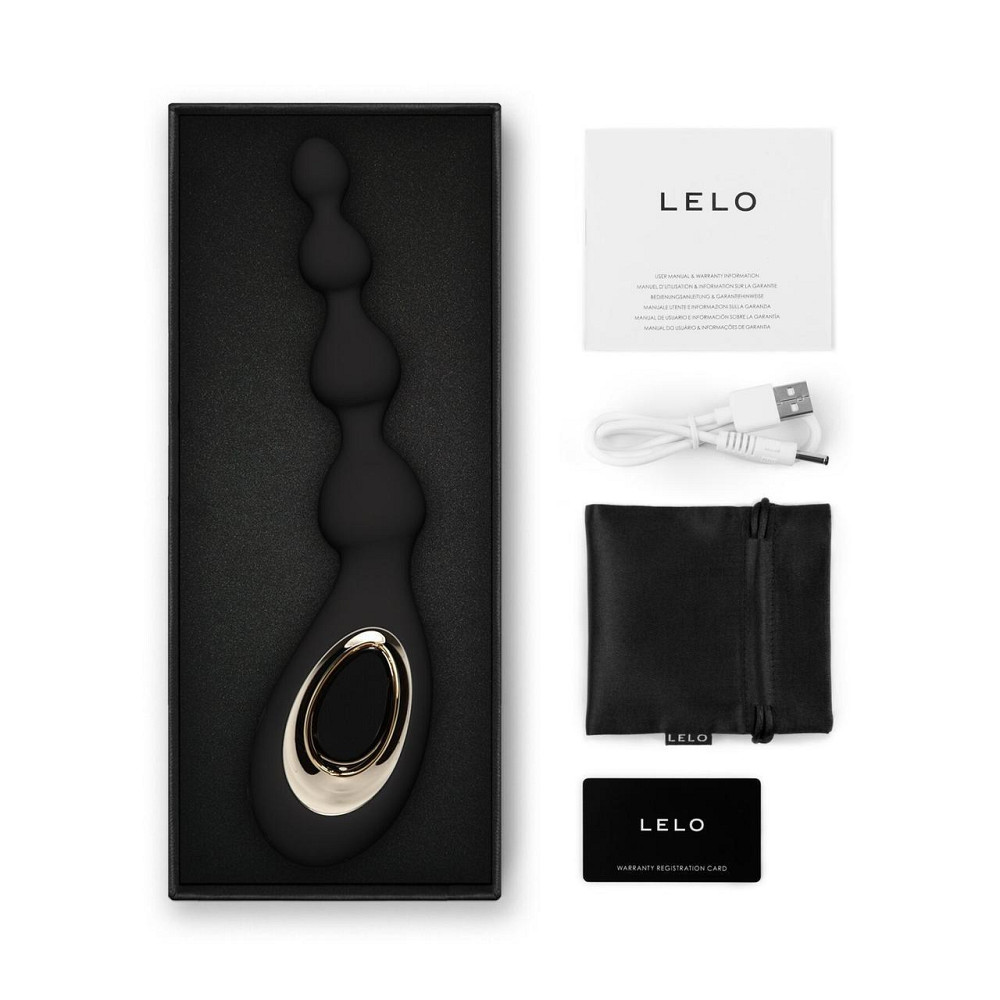 Анальне намисто з вібрацією LELO Soraya Beads Black, різний діаметр намистин, 8 режимів Sex Aura Київ - фото 5