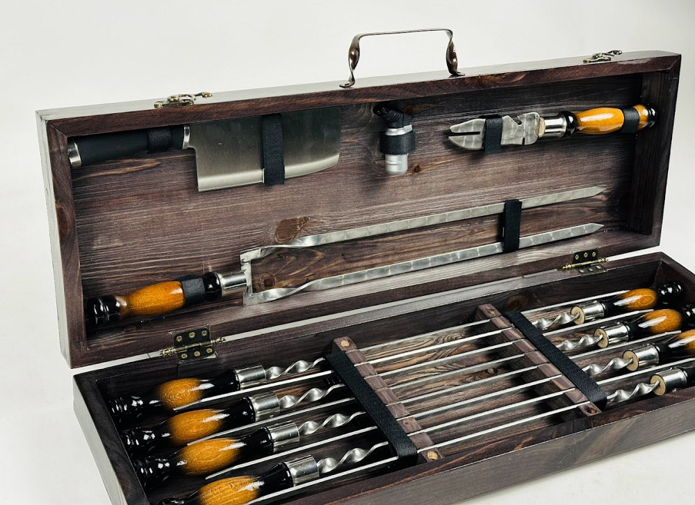 Подарунковий набір шампурів в дерев'яному кейсі для пікніка ОРІОН HAPPY DAYS Тернопіль - фото 4