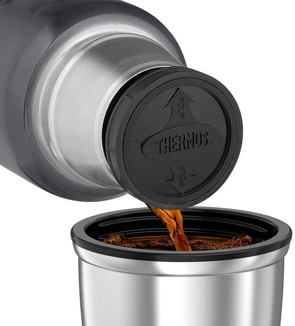 Термос 1.2 літра з ручкою для напоїв Thermos "Stainless King" Grey (170024) Нержавіюча сталь Нововолинськ - фото 5