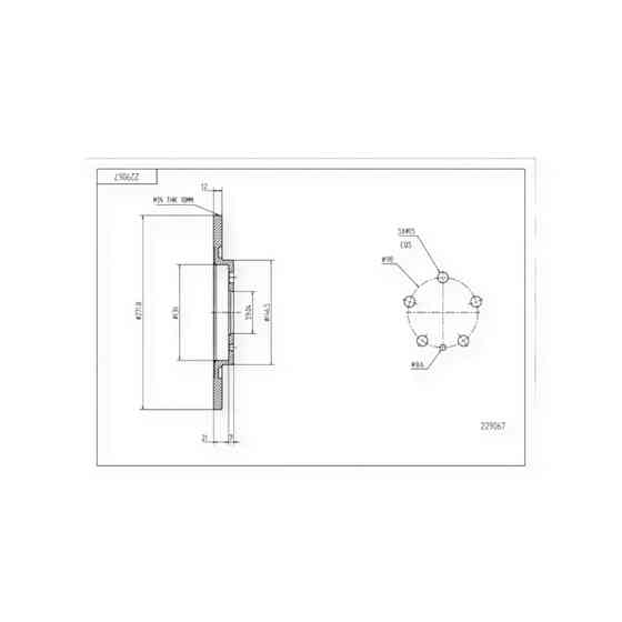Диск Citroen C8, Peugeot 807 (2002-) задний (d272x12mm) тормозной Мукачево