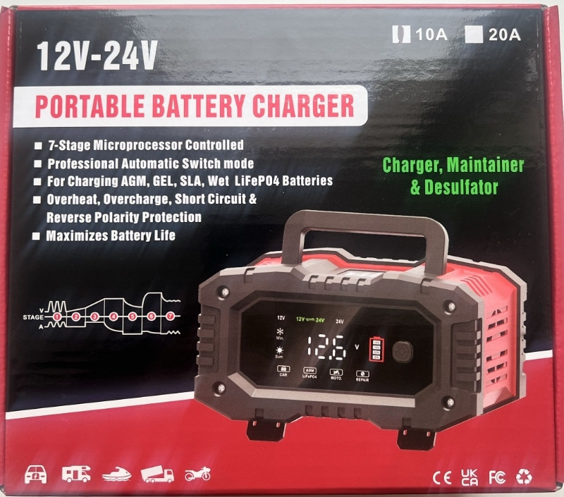 Зарядное устройство Foxsur FPT-100 12V 10А - 24V 5A, 6-200 А-ч, Харьков - изображение 4