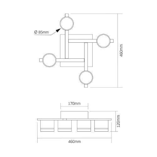 LED Світильник під лампу 4*GX53 накладний білий VL-SPF31-4W Videx Житомир