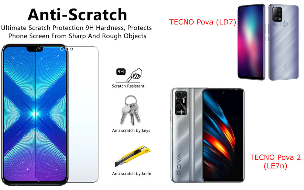 Защитное стекло NeoGlass для TECNO Pova (LD7), Pova 2 (LE7n) – ультрапрозрачное и устойчивое Киев - изображение 1