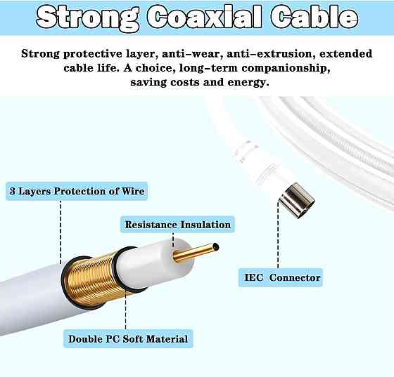 Наружная антенна DTB TECH A белая высокого усиления 360° омнидиректная VHF UHF для Т2 цифрового телевидения Киев