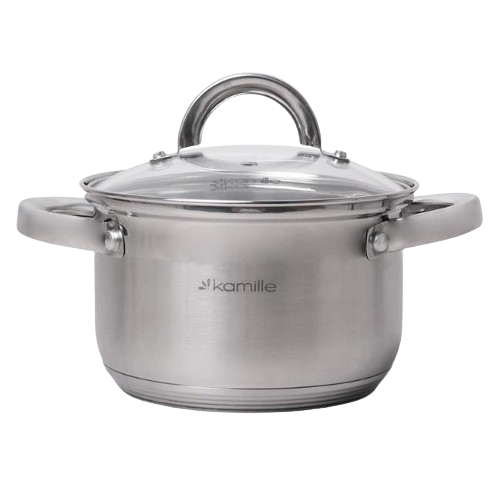 Каструля нержавіюча сталь 3л з кришкою порожнисті ручки 5618S АМА Житомир - фото 2