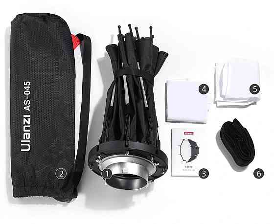 Софтбокс стільники восьмикутний 45см Bowens Ulanzi AS-045 Київ