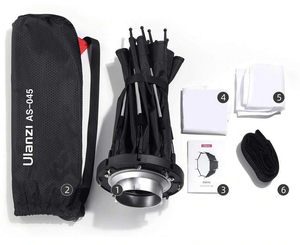 Софтбокс стільники восьмикутний 45см Bowens Ulanzi AS-045 Київ - фото 5