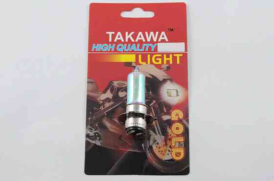 Лампа P15D-25-3 (3 вуса) 12V 50W/50W (хамелеон райдужний) (блістер) TAKAWA (mod:A) Київ