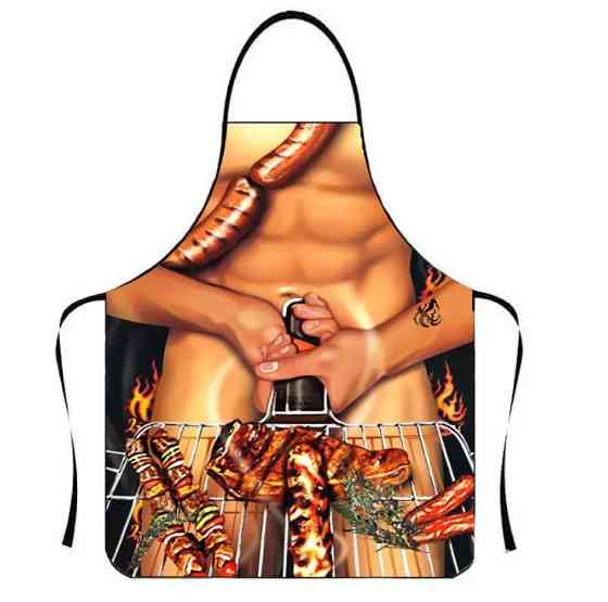 Фартук мужской с прессом для барбекю и гриля кухонный с приколом 73 на 57 см разноцветный Киев