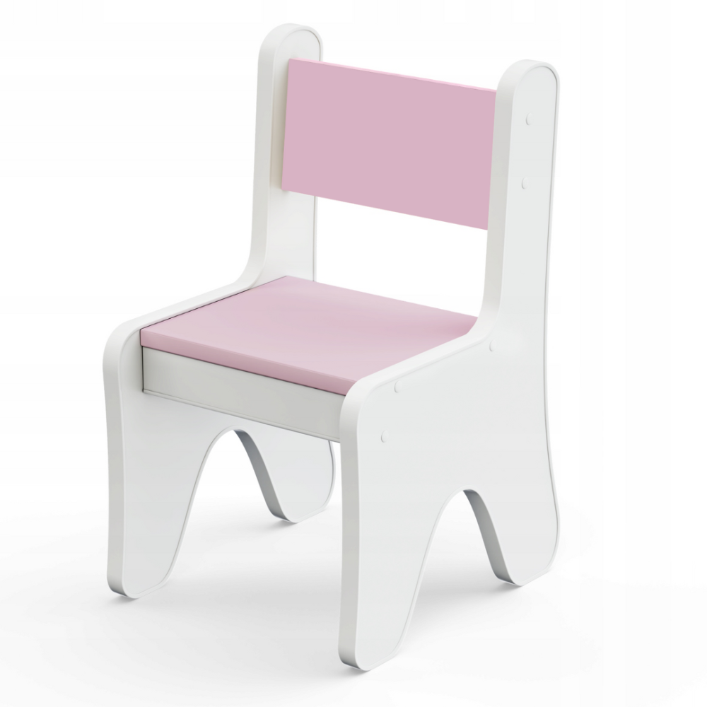 Стульчик в детскую комнату 55×37×33 детский удобный стул для игр, белый с розовым Киев - изображение 1