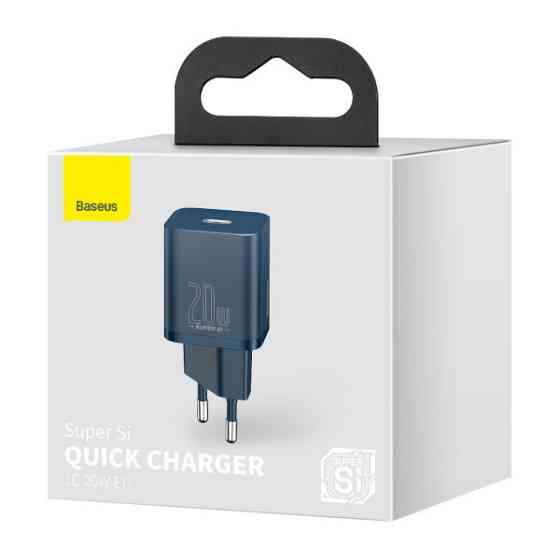 Мережевий зарядний пристрій Baseus Super Si Quick Charger 1C 20W EU, колір блакитний CCSUP-B03 Одеса