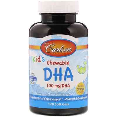 Жирні кислоти Carlson Риб'ячий жир (DHA) для Дітей, Смак Апельсина, Kid's Chewable (CAR-01571) Вінниця
