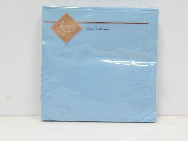 Салфетки бумажные однотонные (ЗЗхЗЗ, 20шт) Luxy Голубая (4-3) (1 пачка) Харьков - изображение 1