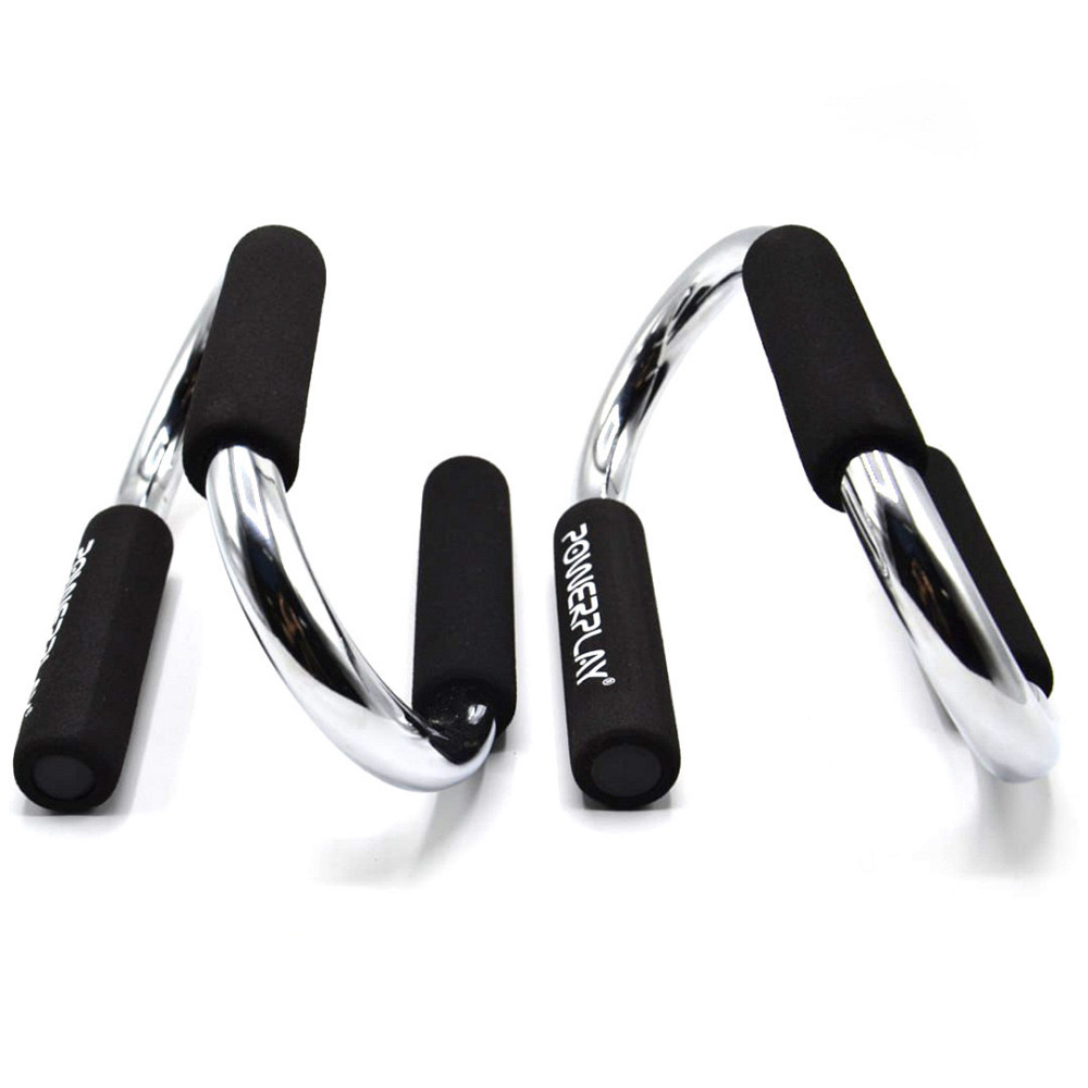 Металеві S-подібні упори для віджимань PowerPlay ергономічні фітнес-ручки для тренування м'язів верхньої частини тіла Київ - фото 5