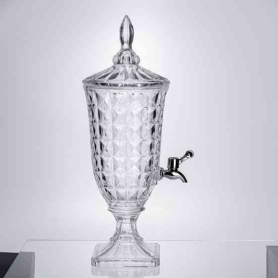 Yiwu Лимонадниця з краном на підставці скляна 2 л лимонадник 46 см прозорий HP-19-12F Коломия