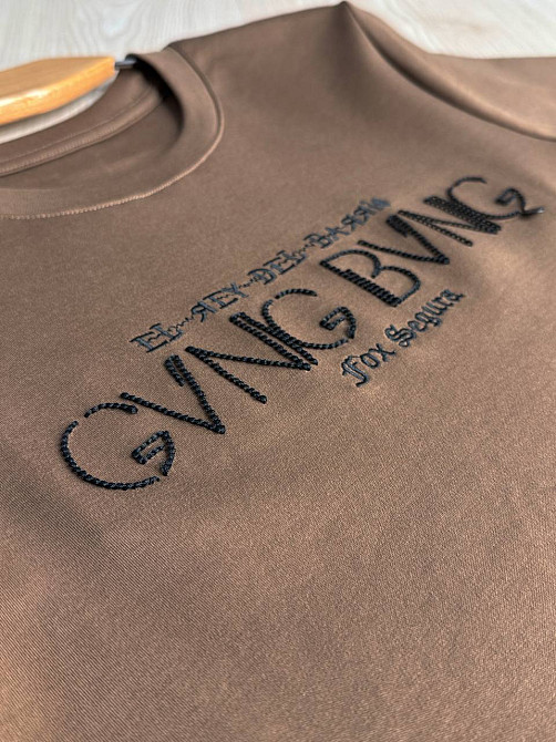 Футболка жіноча A-N 30153 з вишивкою базова однотонна one size, коричневий, one size Київ - фото 3