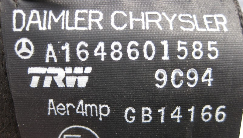 Mercedes-Benz  A1648601585 9C94 Ремінь безпеки задній лівий чорний GL X164 Одесса - изображение 2