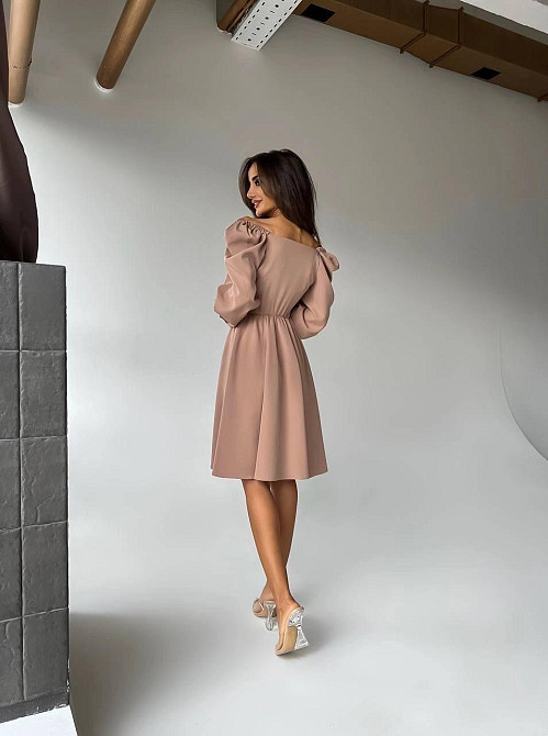 Женское романтическое вечернее мини платье Бежевый, 50/52 Одесса - изображение 2