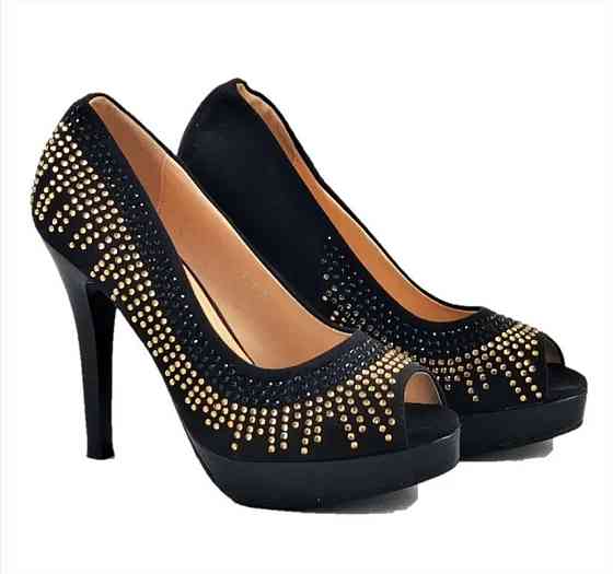 Жіночі Чорні Туфлі на Каблуці Шпильке Замшеві Модельні (розміри: 36,37,38,39,40,41) — 35-7 Дніпро