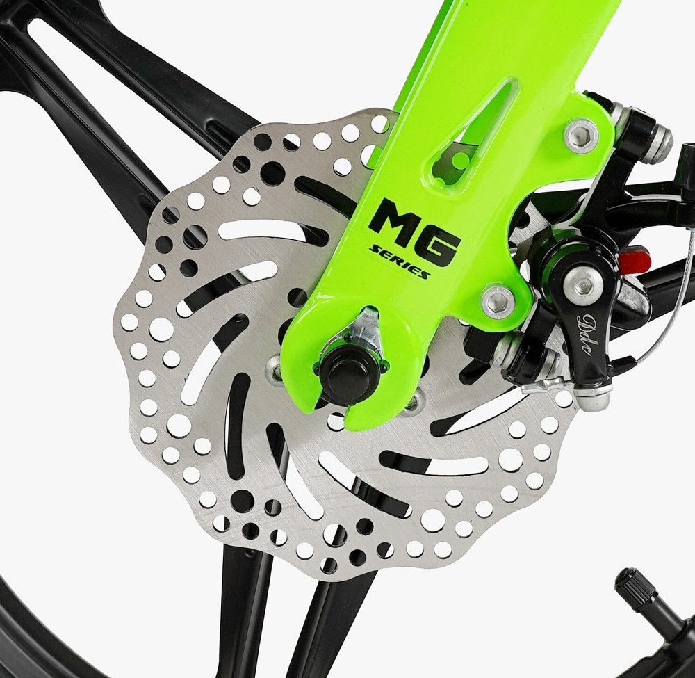 Велосипед 2-х колісний CORSO REVOLT 16 дюймів дискові гальма додаткові колеса Чорно-салатовий (MG-16090) Чернігів - фото 7