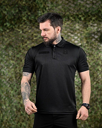 Тактична футболка polo PATRIOT black ВР6347 Одесса - изображение 4