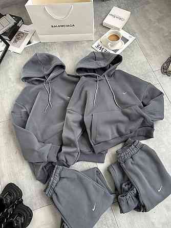 Чоловічий теплий стильний костюм трьохнитка на флісі + манжети рібана Одеса