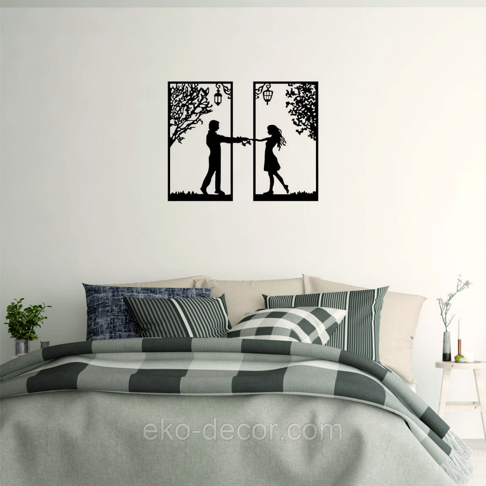 Декоративное настенное Панно «Девушка и парень» Декор на стену 90*71 см, Черный Киев - изображение 5