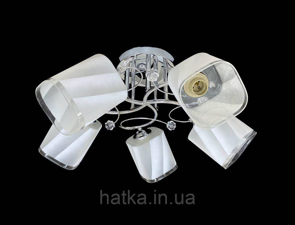 Люстра стельова на 5 плафонів 6220L/5 Хром Київ - фото 1