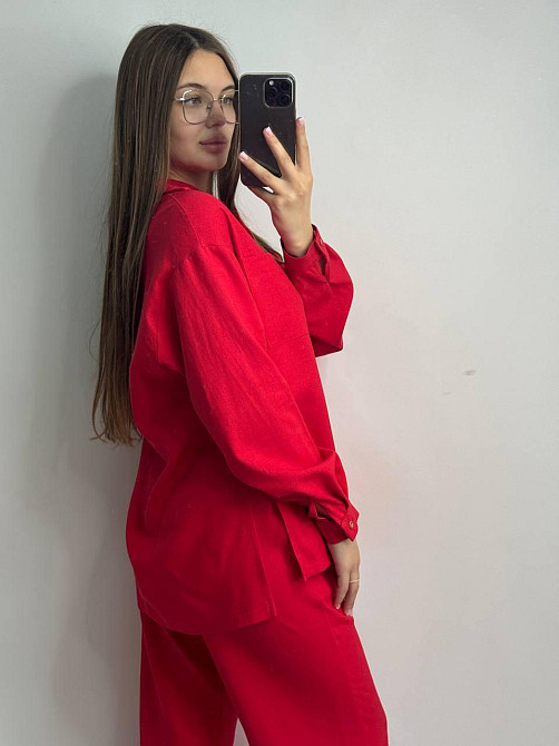 Костюм жіночий літній льон Синій 50/52 Харків - фото 3