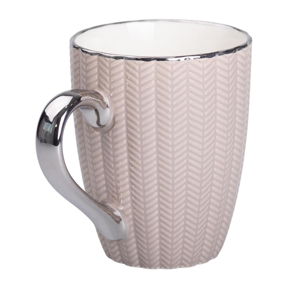 Liling Rongxiang Ceramic Чашка порцелянова 400 (мл) з сріблястим обідком та ручкою для чаю, кав Киев - изображение 3