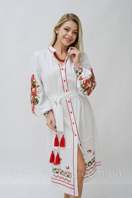Жіноча вишита сукня на льоні Калина Кривий Ріг - фото 5