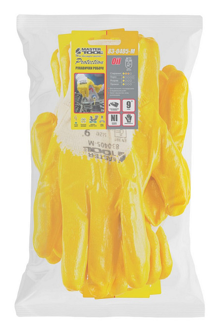 MASTERTOOL Рукавички бавовняні трикотажні MASTERTOOL нітрилове покриття ¾ в'язаний манжет 8" 12 Коломыя - изображение 2