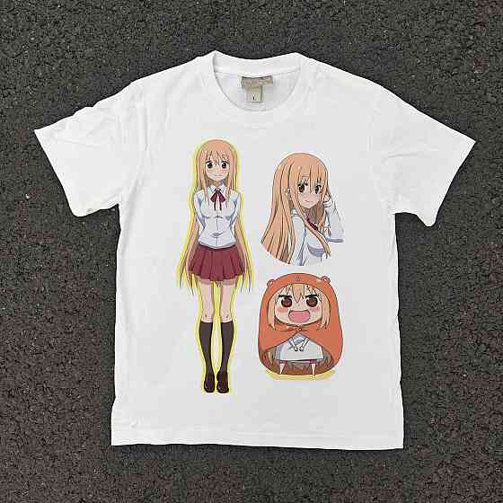 Футболка чоловіча з принтом аніме Аніме Хімоуто Умару Кхан оверсайз (S/M/L) Черний Дніпро