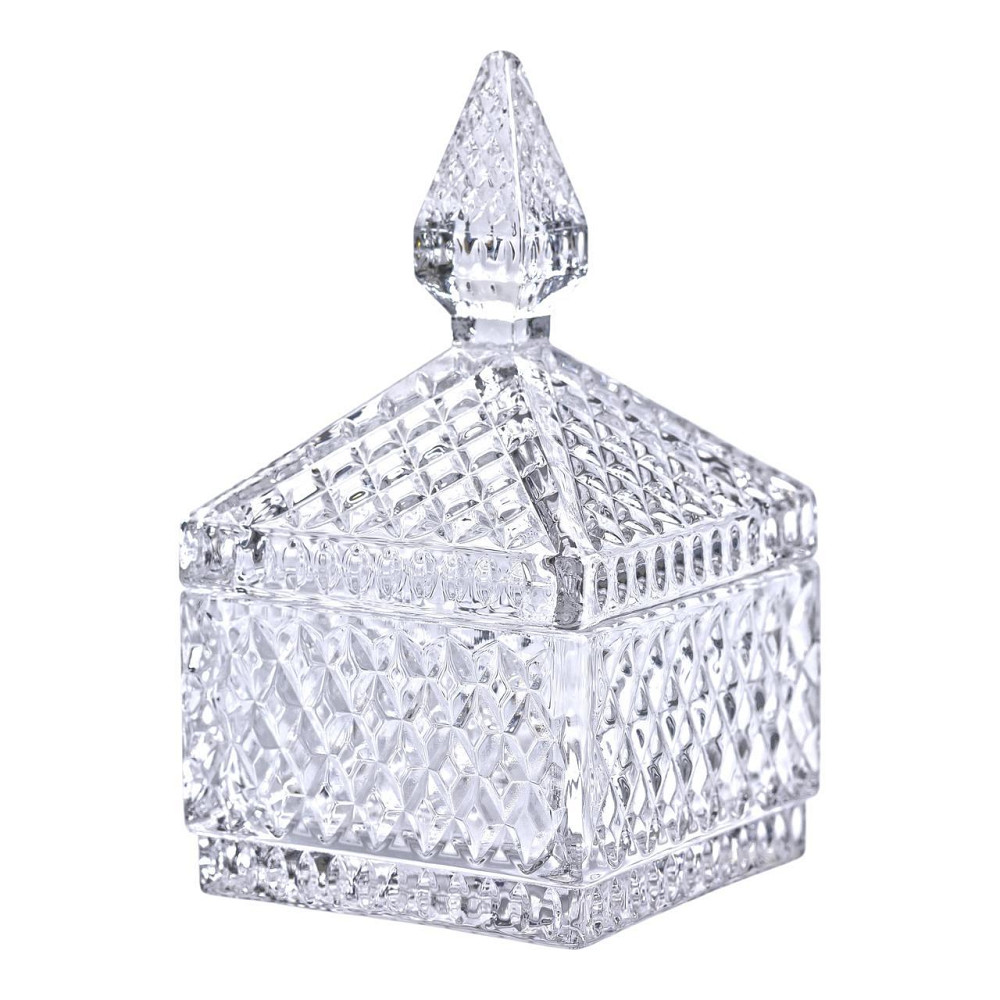 Цукерниця скляна з кришкою 8.5х8.5х15 см квадратна HP-YH-41 Київ - фото 4