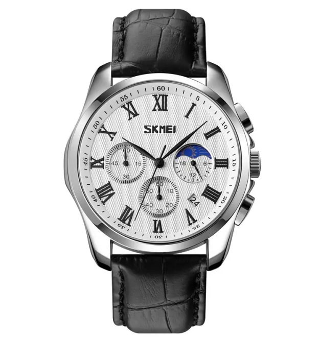 Часы мужские наручные классические Skmei 9260 (Серебристые с белым циферблатом) Винница - изображение 1