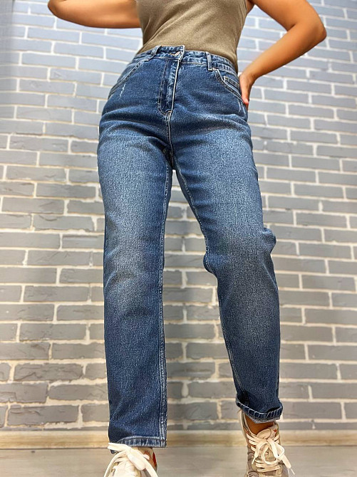 Джинси жіночі Dk-49 3564 MOM стрейчеві комфорт сині, синій, 40, 40, 78 см, 105 см Київ - фото 9