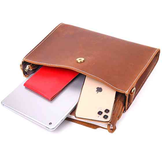 Винтажная женская сумка из натуральной кожи Коричневая (Vintage) Киев